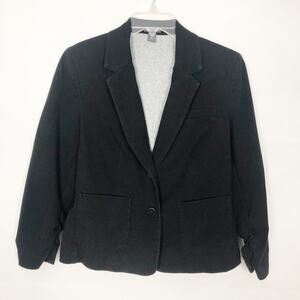 Kenneth Cole Reaction Ruched Sleeves Black Blazer Jacket S